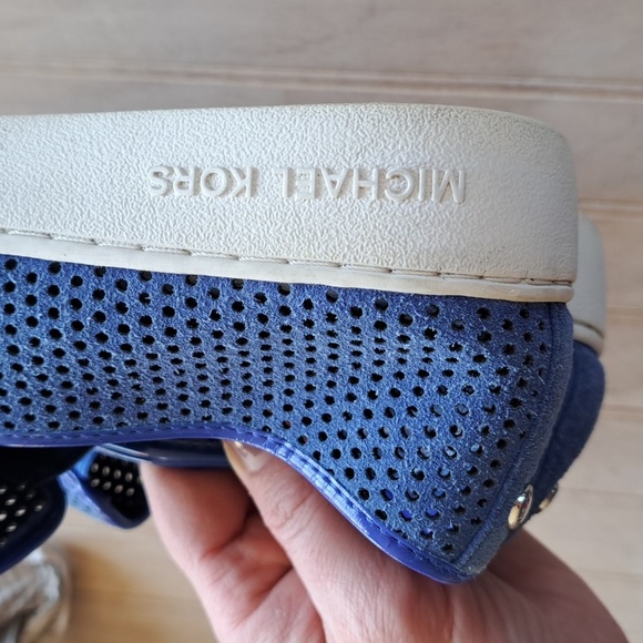 Michael Kors Perforated Suede Leather Slip On Stylish Loafers Sneakers - Picture 6 of 10